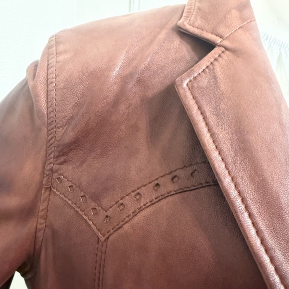 Men's Premium Leather Blazer in Rich Brown - Picture 3 of 12